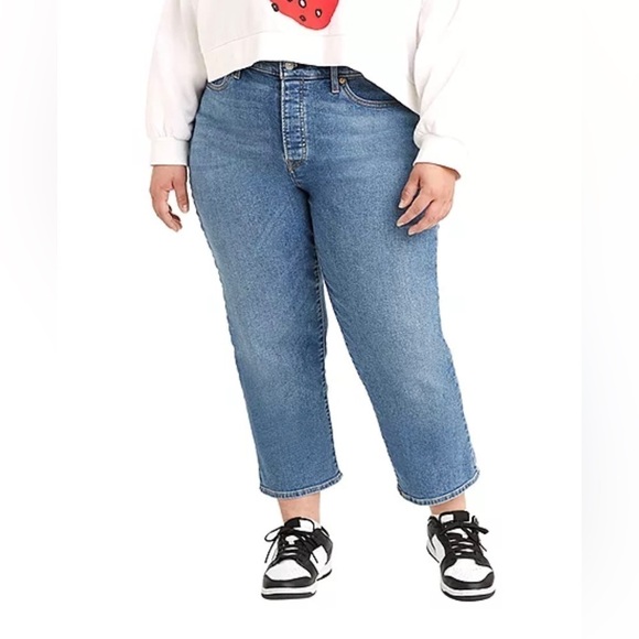 Levi’s 501 Original High Rise Cropped Jeans Size 22 New With Tags - Picture 1 of 10